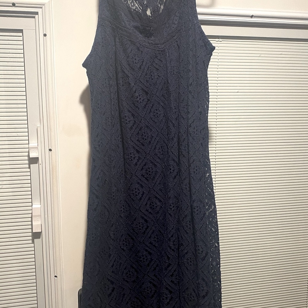 Navy blue sleeveless dress